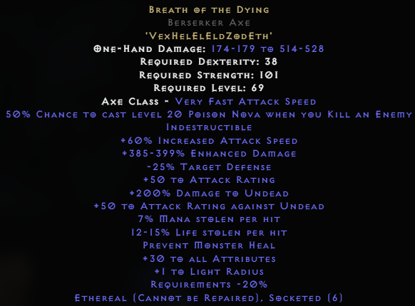 breath of the dying ethereal berserker axe 385-399