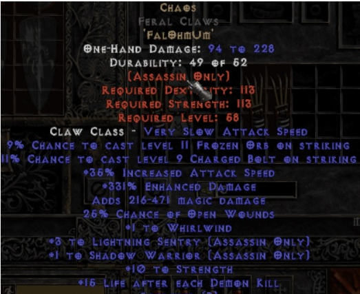 chaos feral claw