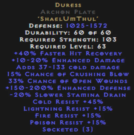 duress archon plate