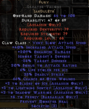 Fury Greater Talons 3 LS