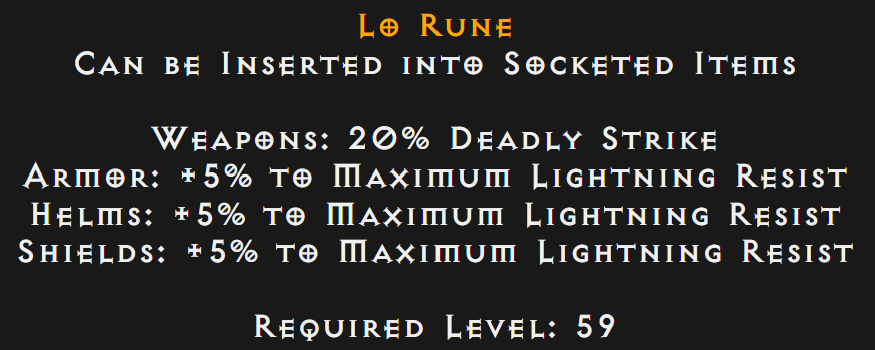 buy d2r Lo rune