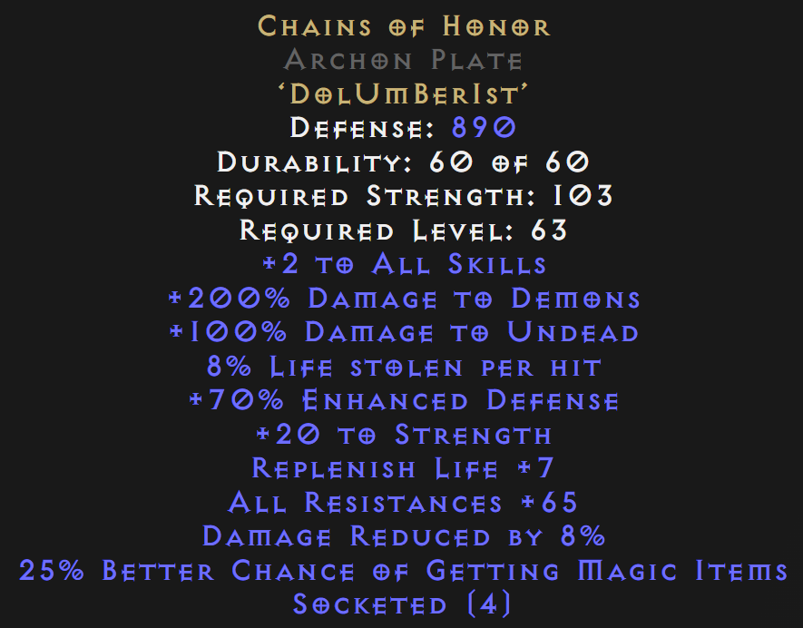 buy d2r chains of honor archon plate