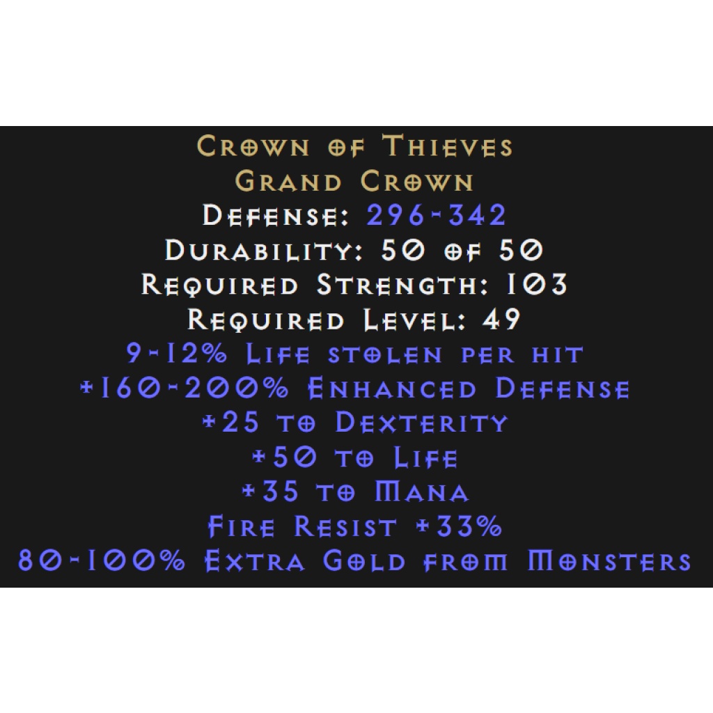 Crown of Thieves - Diablo 2 store