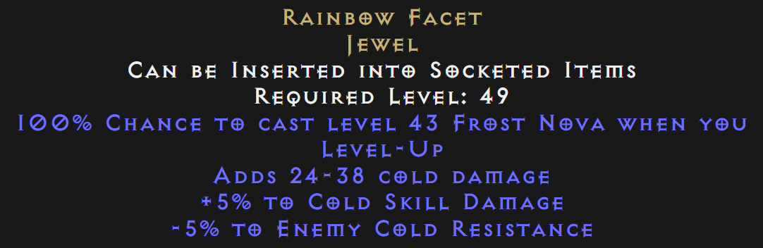 buy d2r rainbow facet 5 5 cold level up