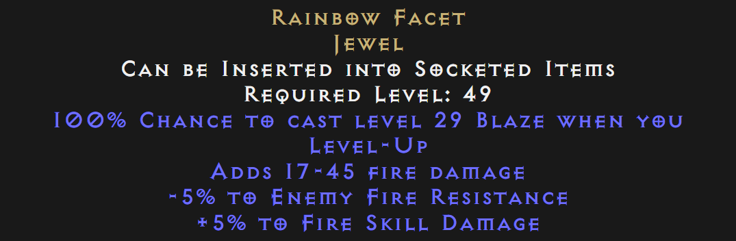 buy d2r rainbow facet 5 5 fire level up
