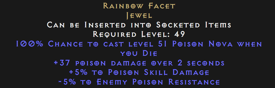 buy d2r rainbow facet 5 5 poison die