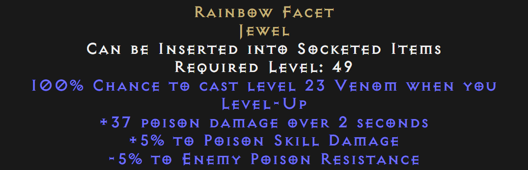 buy d2r rainbow facet 5 5 poison level up