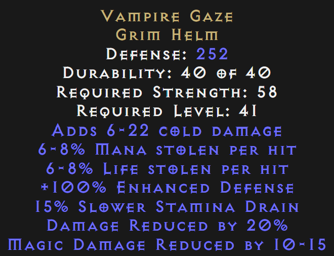 buy d2r vampire gaze 20 dr