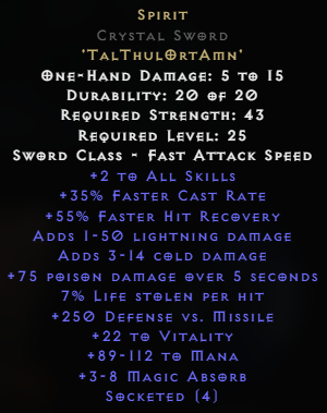 spirit crystal sword 35% FCR